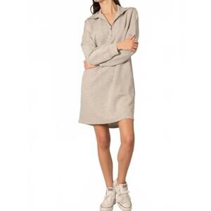 NEW BEFORE YOU COLLECTION v-neck ribbed mini dress in heather grey